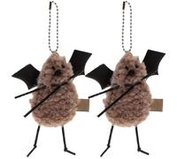 Alasum 2 Pièces Porte-clés en Peluche Adorable Oiseau de Noël, Compact et Facile à Transporter, pour Paquet à Dos ou Décoration de Paquet