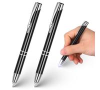 Alasum 2 Pièces Stylo à Bille en Métal avec Lumière LED Intégrée, Design Minimaliste, Bouton-poussoir, pour Bureau et Lecture les Zones Peu Éclairées