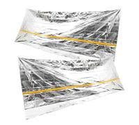 Alasum 2 pièces Tente de Survie Jetable Argentée Imperméable et Coupe-Vent pour Camping et Urgences Abri Compact Résistant Aux Déchirures Protection Chaude et Sécurisée Plein Air