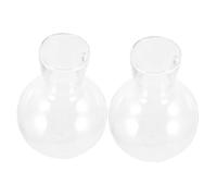 Alasum 2 pièces Vase Suspendu Verre Borosilicaté avec Support Bois Pot Décoratif pour Terrarium Végétal Hydroponique Intérieur pour Plantes Eau et Décor de Bureau