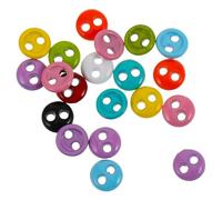 Alasum 20 pièces Boutons Miniatures Ronds pour Vêtements de Poupée Alliage Coloré Faciles à Coudre pour Petites Robes et Projets Couture Poupée