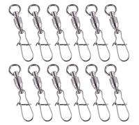 Alasum 20 pièces Lot de Connecteurs Hameçon Acier Inoxydable Émerillons Baril Pivotants Rotation Fluide Antienroulement pour Eau Douce et Salée