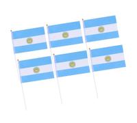 Alasum 20pcs Drapeaux à Bâton de L'argentine Légers en Polyester et Plastique, Résistants la Décoloration, pour Clubs Sportifs et Décorations de Fête