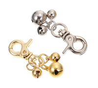 Alasum 2pièces Clochette pour Collier Animal avec Anneaux Multiples Accessoire Suspendu Petit Pendentif pour Chat et Chien Facile à Attacher et Ajustable pour Suivi et Identification