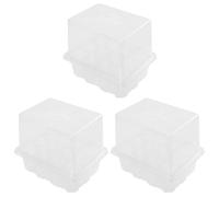 Alasum 3 pièces Boîte de Germination Plastique Transparent Compartiments Plateau Semis pour Fleurs Légumes et Succulentes Léger pour Démarrage Graines et Jeunes Plants