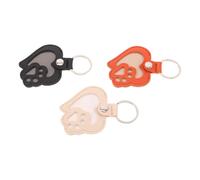 Alasum 3 Pièces Porte-clés Cuir pour Poils de Chien et Chat Porte-Bijoux Souvenir Animal Forme de Patte et Cœur Collection Commémorative pour Amoureux des Animaux