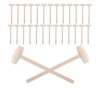 Alasum 30 Pièces Mini Marteaux Bois Massif Maillets Solides pour Casser Chocolat et Gâteau Planète Marteau Garçon Fille Multifonction Bois Naturel