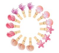 Alasum 30pièces Lot de Pinces Bois à Thème Clips Photo Décoratifs Marins Porte-mémo pour Maison Bureau et Fêtes