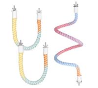 Alasum 3pièces Perchoir Corde pour Perruches Jouets pour Cage à Oiseaux Corde à Grimper pour Perroquets Station Debout pour Perruches Ondulées