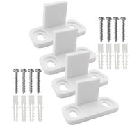 Alasum 4 Ensembles Guide de Plancher pour Portes de Grange en Plastique Blanc, Design Compact Compatible Portes Coulissantes Rainurées ou Non, Butée de Rail Pratique pour Usage Intérieur