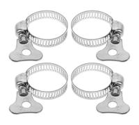 Alasum 4 Pièces Anneaux de Serrage INOX pour Drapeaux avec Fixation Clip Accessoires Robustes pour Mât Protection du Anti-Corrosion Montage Extérieur