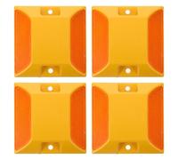 Alasum 4 Pièces Clou Performance Toutes Saisons Surface Réfléchissante Réfléchissant de Délimitation en Plastique Orange et Guidage Complet de Trafic pour Routes et Tunnels