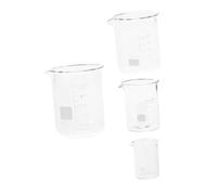 Alasum 4 Pièces Ensemble de Béchers en Verre pour Laboratoire Mesures Précises, Construction Stable, Capacités 10ml à 100ml, pour Laboratoires Professionnels et Cours de Sciences