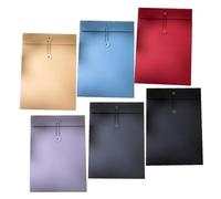 Alasum 6 Pièces Pochette pour Dossier en Papier, Dossier de Documents avec Chaîne, Format A4, Grosse Capacité, Fermeture à Lien, Protection des Documents, pour Bureau, École et Maison