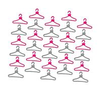 Alasum 60 Mini Cintres en Plastique pour Poupée Organisateurs de Vêtements de Maison de Poupée Cintres Rose et Gris Accessoires pour Maison Miniature Rangement pour Robes
