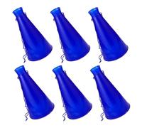 Alasum 6pcs Cornes de Fête en Plastique Bleu, Bruyant Portable et Compact pour Coupe du Monde, été Vacances, Accessoires Sportifs et Événements Festifs