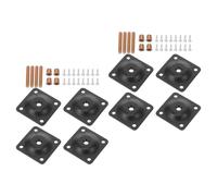 Alasum 8 Ensembles Plaque de Fixation en Fer Noir pour Pied de Table et Chaise, Stabilité Renforcée et Réglage Facile, Support Robuste pour Meubles Minimalistes