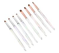 Alasum 8 Pièces Pinceaux de Manucure à Pointe Ronde pour Dessin Précis Fatigue, Matériaux Plastique et Aluminium, pour Manucure DIY et Salon