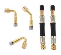 Alasum Adaptateur de Valve de Vélo en Métal à 45 Degrés, Rallonge de Soupape Compatible Pneus Tubeless et Trottinettes, Embout D'extension Gonflable pour Pompe à Air - Kit 1 Pièce