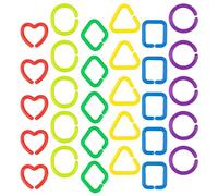 Alasum Anneaux Géométriques Sensoriels pour Bébé 75 Pièces, Jouet Éducatif Motricité Fine, Couleur Aléatoire, pour Poussette, Éveil et Apprentissage de Formes et Couleurs Style Aléatoire