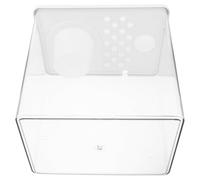 Alasum Aquarium Paysager Transparent en Plastique Moyen avec Couvercle et Panier pour Plantation, Habitat Écologique pour Tortues, Poissons Betta et Crevettes, Aquarium de Bureau