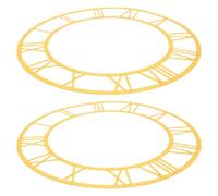 Alasum Autocollants Muraux avec Chiffres Romains, Réfléchissant Horloge Ronde en Acrylique Or Facile à Nettoyer Lot de 2 Pièces pour Décoration Salon et Hôtel