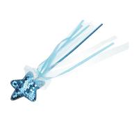 Alasum Baguette Magique Étoile Pailletée avec Rubans Bleu, Accessoire Déguisement Garçon et Filles, Fête Anniversaire Fille, Décoration Cosplay et Jeu de Rôle, 1 Pièce