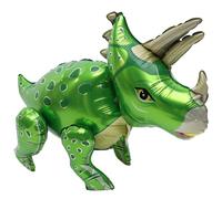 Alasum Ballon Gonflable d'Anniversaire Dinosaure Tricératops en Aluminium Vert Décoration Fête Thème Dinosaure Ballon Créatif Léger et Solide pour Anniversaire Garçons