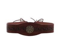Alasum Bandeau Médiéval Vintage en PU Marron, Accessoire Médiéval Extensible pour Festivals et Reconstitutions Historiques, Coiffe Renaissance Unisexe Arc Résistant