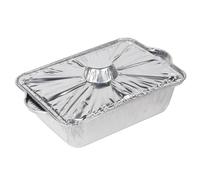 Alasum Barquette Alimentaire Jetable en Aluminium avec Couvercle, Résistante Haute Température, Capacité 2500ml, pour Barbecue et Cuisson en Extérieur
