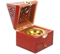 Alasum Boîte à Parfum Brûleur Parfum en Bois de Pin Style Chinois Traditionnel Vintage Rangement Pratique Maison Bureau