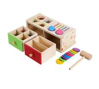 Alasum Boîte de Bois Montessori Éducatif Formes Géométriques Colorées pour Garçon Fille Développement Coordination Main Œil et Apprentissage Précoce Garçon Fille Ans