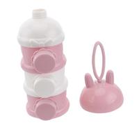 Alasum Boîte Lait Poudre Portable Compartiments Capacité Doseur Formule Étanche Rose