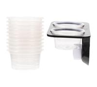Alasum Bol d'alimentation pour Reptiles en Plastique Noir Double Coupe, Stable et Ne Détériore Pas Murs, pour Terrarium et Reptiles Domestiques