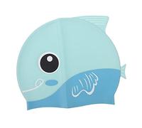 Alasum Bonnet de Natation Silicone pour Garçon Fille Étanche et Élastique Protection des Oreilles et Cheveux Design Hydrodynamique Confortable Bonnet Piscine Cartoon Bleu pour Tout