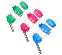 Alasum Bouteille d'eau Pratique pour Petits Animaux 80 ML en PP, Design Suspendu Facile à Observer Le Niveau d'eau, Lot de 3 pour Hamster et Chinchilla en Milieu Couleur Aléatoire