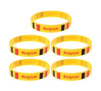 Alasum Bracelet de Sport en Silicone Jaune, 5 Pièces, Taille Unique | Imprimé Drapeau du Pays, Lot de Cinq, Usage Course et Club, Confort au Poignet