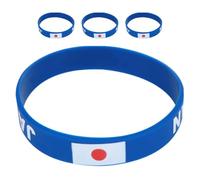 Alasum Bracelets en Silicone Coupe du Monde 4pcs Impression Drapeau National Bleu, Souvenir Événement Sportif et Accessoires pour Fête Sportive