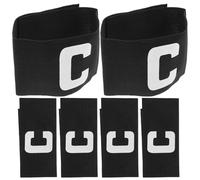 Alasum Brassard de Capitaine de Football pour Différenciation de Rôle 6 Pièces en Nylon Noir Élastique et Visibilité Améliorée Lors des Activités Sportives D'équipe