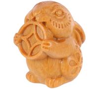 Alasum Breloque Lapin Décoration Figurine de Lapin en Bois de Santal Orange Accessoire DIY Rétro pour Artisanat et Bijoux