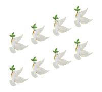 Alasum Broche Oiseau Blanc en Alliage de Zinc, Légère et Facile à Porter, Lot de 8 Pièces pour Décoration de Vêtements Lors de Rassemblements Thème Harmonie