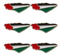 Alasum Broches Drapeau Palestinien Design Polyvalent et Motifs Distinctifs Lot de 6 en Alliage de Zinc, Épingles Faciles à Fixer pour Paquet à Dos et Vêtements