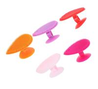 Alasum Brosse de Massage en Silicone Cœur 5 Pièces pour Bébé, Facile à Ranger, Stimule la Circulation Sanguine, pour Shampooing et Bain Doux Couleur Aléatoire