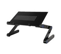 Alasum Bureau Pliable et Hauteur Réglable en Métal Noir pour Ordinateur Portable Design Ergonomique Table de Lit Pliante pour Étudier ou Travailler Confortablement