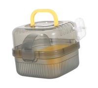 Alasum Cage de Transport pour Petits Animaux de Compagnie à Double Couche, Mallette Portable en Plastique Jaune, Ventilation Optimale et Fond Amovible pour Nettoyage Facile -