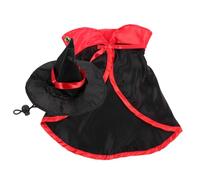 Alasum Cape de Vampire en Tissu Confortable Noir pour Animaux de Compagnie Chapeau de Magicien, Tenue Facile à Enfiler pour Halloween et Cosplay