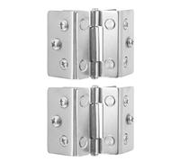 Alasum Charnières de Porte Double Face Lot de 2 Pièces en Acier Inoxydable Argenté de Bruit, Surface Lisse Design Classique et Créatif pour Armoire Vitrine