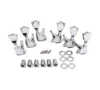 Alasum Chevilles Daccordage de Guitare Lr Chrome Set de Têtes Mécaniques pour Cordes Acier Électriques et Acoustiques Accessoire Banjo Compatible