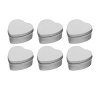 Alasum Coffret de 6 Contenants Blanc de Cœur pour Bougies, Petits Bocaux pour Fabrication et Décoration de Bougies Artisanales