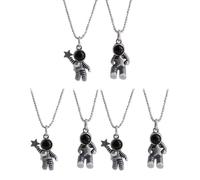 Alasum Collier 6 Pièces en Acier Inoxydable Noir Astronaute Pendentif Léger et Haute Résistance pour Présents de Couple ou Petites Attentions